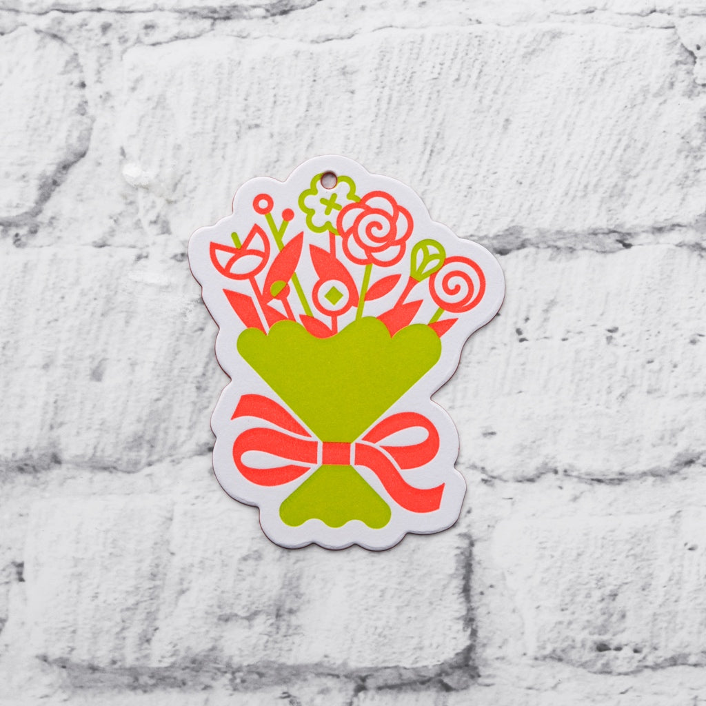 ギフト袋セット(白地に銀の水玉/カード付き)