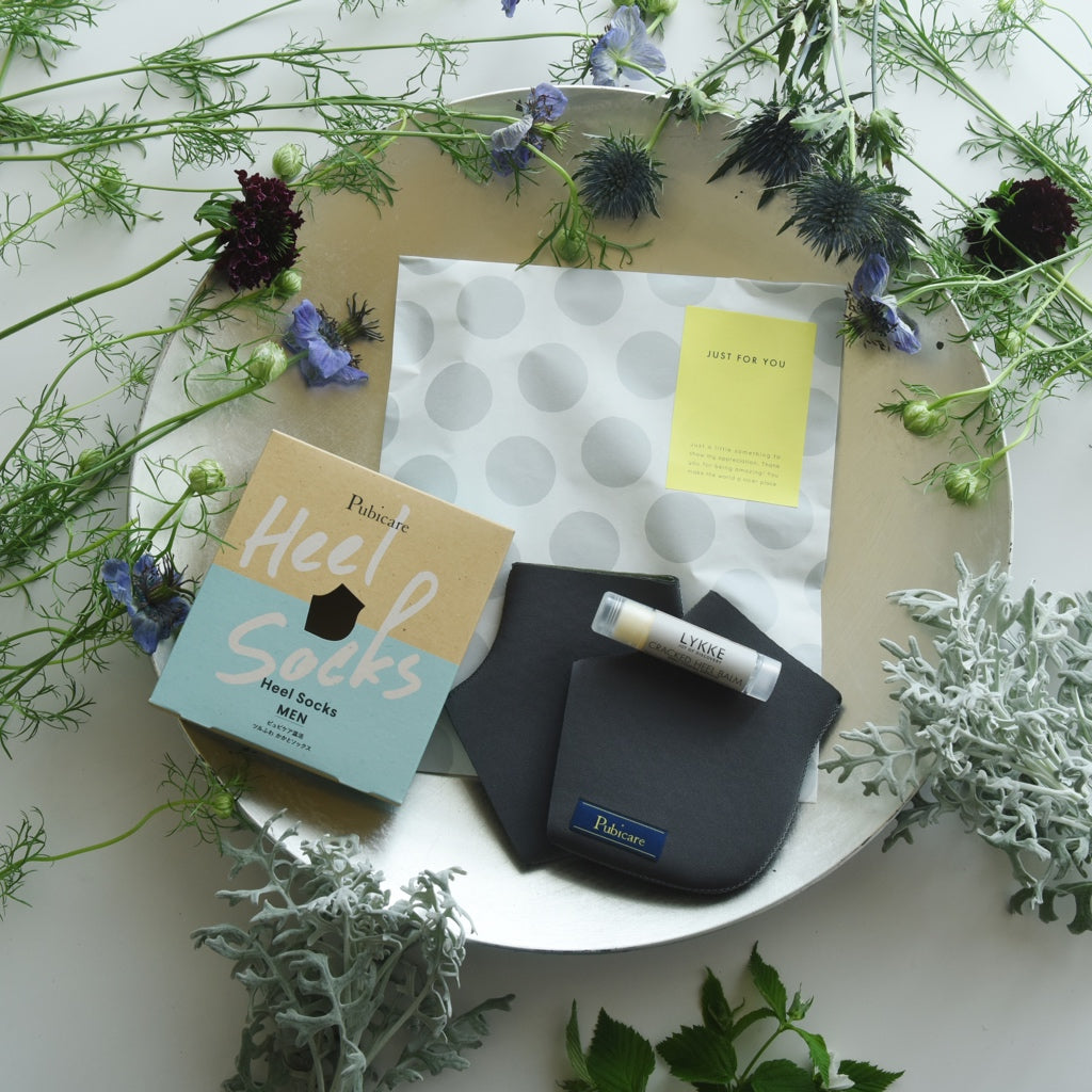 ギフト袋セット(白地に銀の水玉/カード付き)