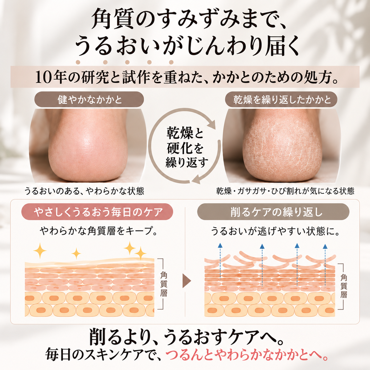 塗るだけ片足10秒！ツルツルに！手を汚さない「クラックドヒールバーム